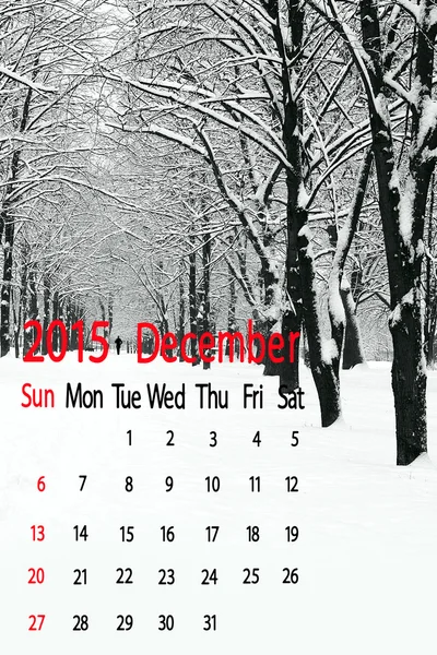 2015 Calendar. December — Stock Photo, Image