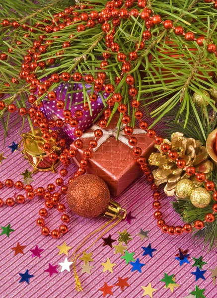 Various Christmas decorations closeup — Stock Photo, Image