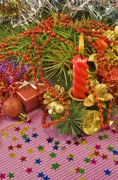 Bilden av många julgransdekorationer — Stockfoto