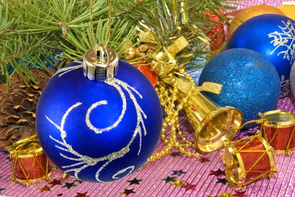 Many bright Christmas toy — Stock Photo, Image