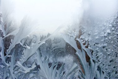 Kış Frost'un üzerinde pencere arka plan olarak