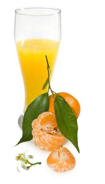 Saft und Mandarine Nahaufnahme — Stockfoto