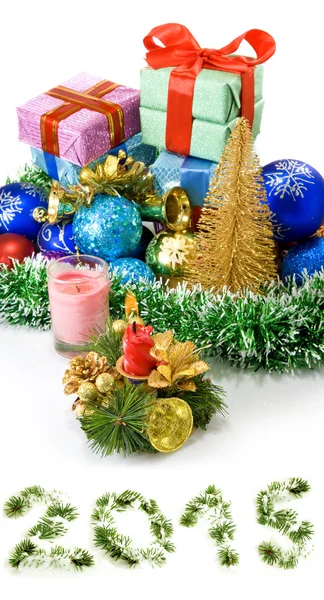 Diferente Navidad decoración primer plano — Foto de Stock