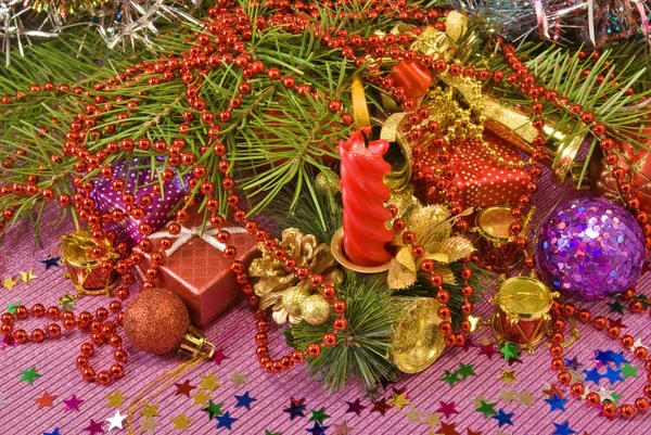 Imagen de varias decoraciones navideñas — Foto de Stock