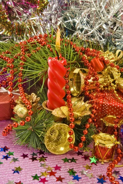 Varias decoraciones de Navidad primer plano — Foto de Stock