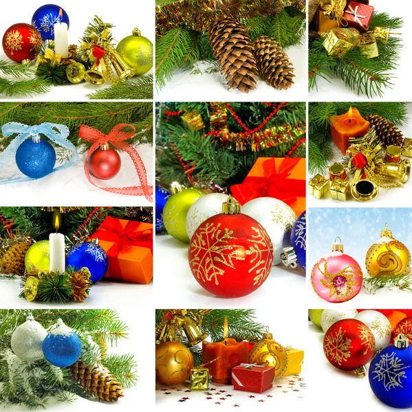 Mescoli un albero di Natale e decorazioni di Natale — Foto Stock