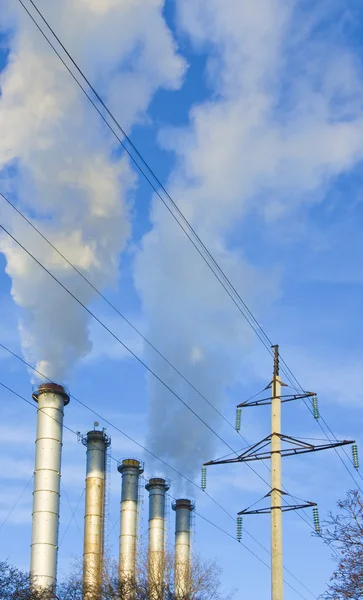 Smoke from the chimneys — Stock Photo, Image