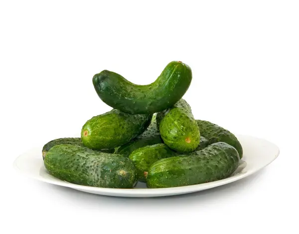 Plate with cucumber — Stock Photo, Image