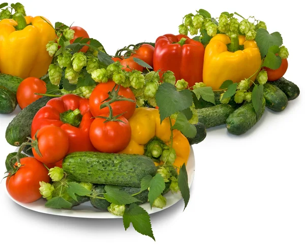 Verduras en el plato — Foto de Stock