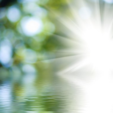 yeşil arka planlı portre üzerinde su