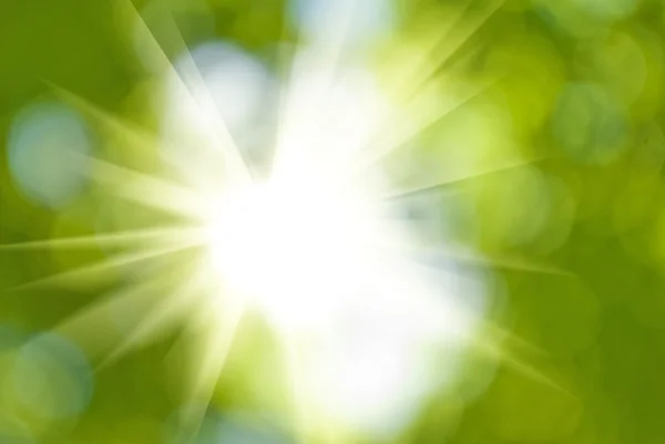 Abstract image of the sun on a green background — Stock Photo, Image