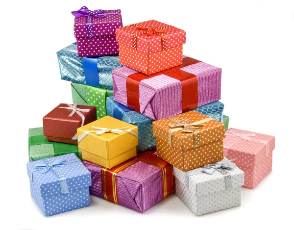 Cajas de regalo sobre fondo blanco — Foto de Stock