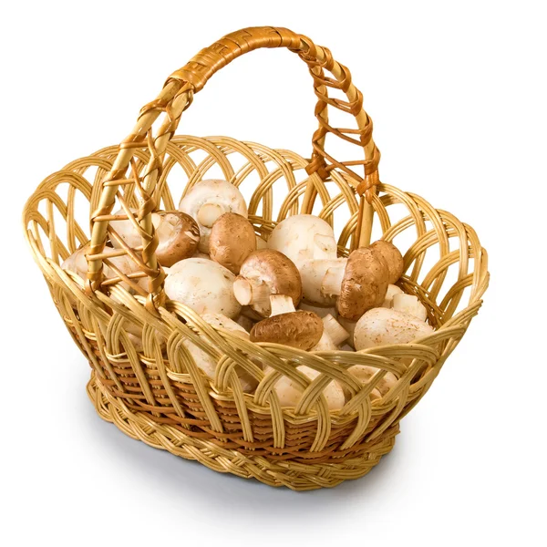 Image of mushrooms in basket — Stock Photo, Image