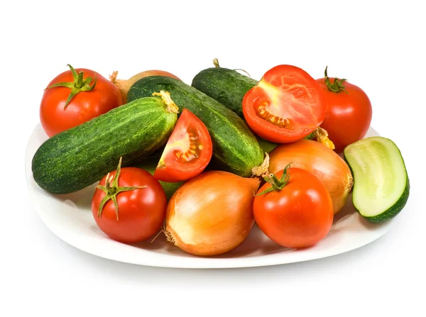 Platos con verduras diferentes — Foto de Stock