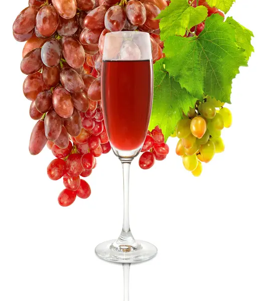 Image of a glass of wine and grapes — Stock Photo, Image
