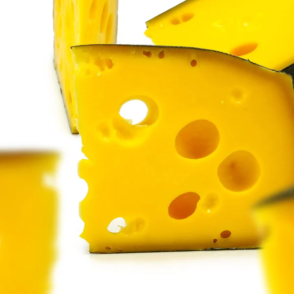 Piece of cheese on white background — Stock Photo, Image