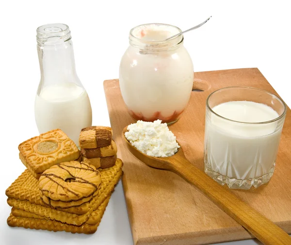 Isoliertes Image von Milchprodukten — Stockfoto