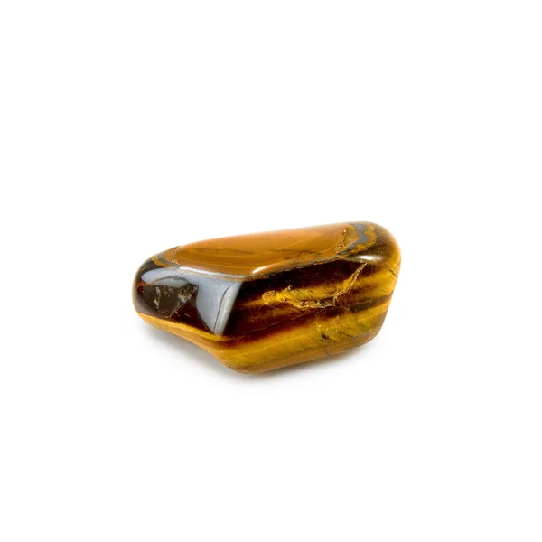 Tiger eye stone on a white background closeup — Stock Photo, Image