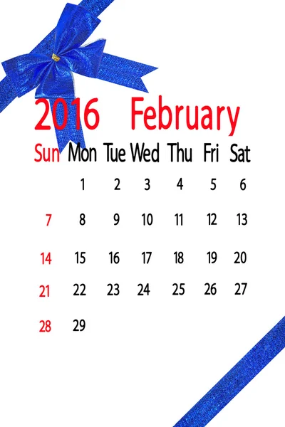 Kalendarz na miesiąc luty — Zdjęcie stockowe