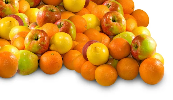 İzole görüntü çok elma ve portakal — Stok fotoğraf
