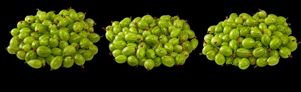 Delicious gooseberries on a black background — Stock Photo, Image