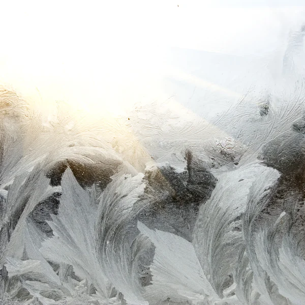 Winter frost on the window — Stock Photo, Image
