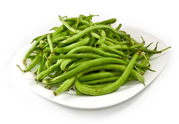 Green beans on a plate — Stock Photo, Image