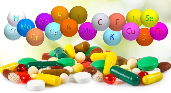 Image of many pills closeup — Stock Photo, Image