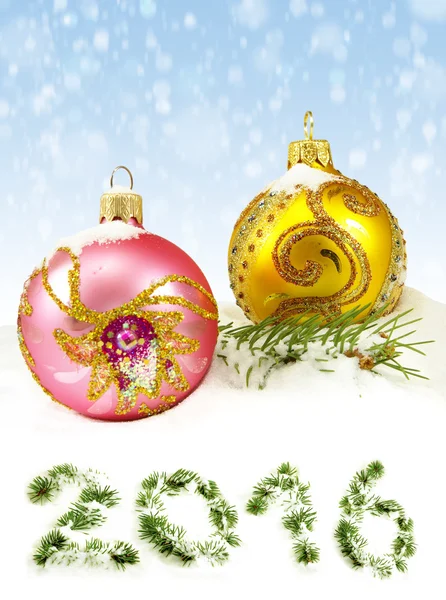 Imagem de duas bolas de Natal i — Fotografia de Stock