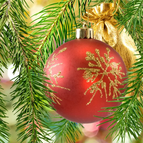 Image of Christmas decorations on the Christmas tree — Stock Photo, Image