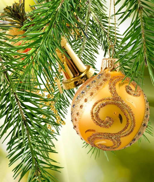 Image of Christmas decorations on the Christmas tree — Stock Photo, Image