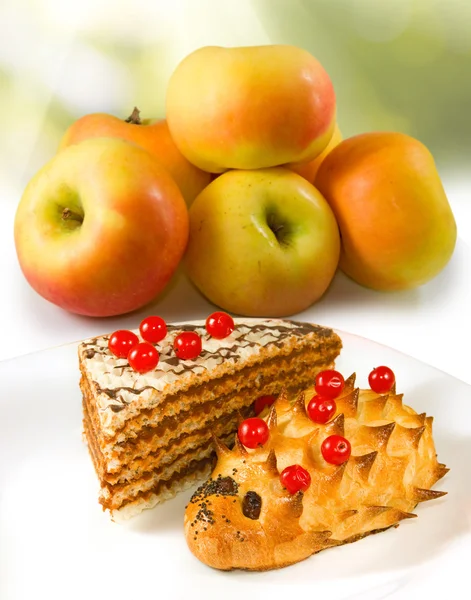 Obrázek z jablek a sladkosti — Stock fotografie