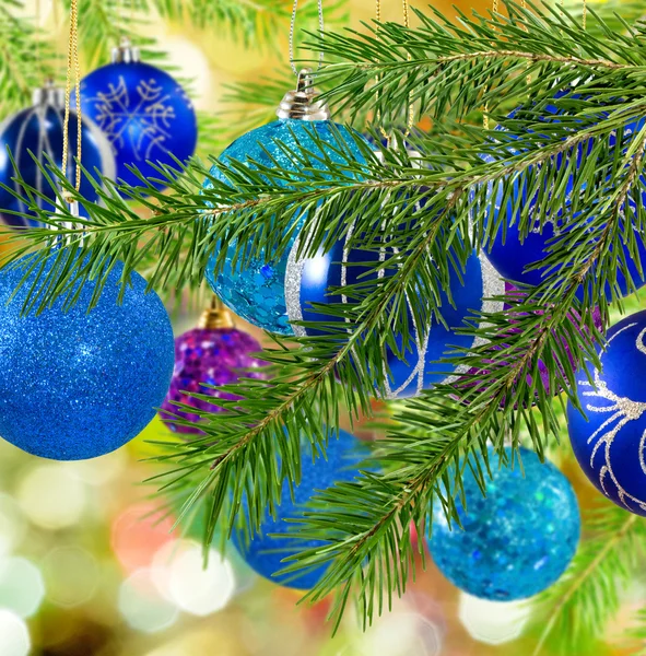 Image of beautiful christmas balls on the christmas tree Royalty Free Stock Photos