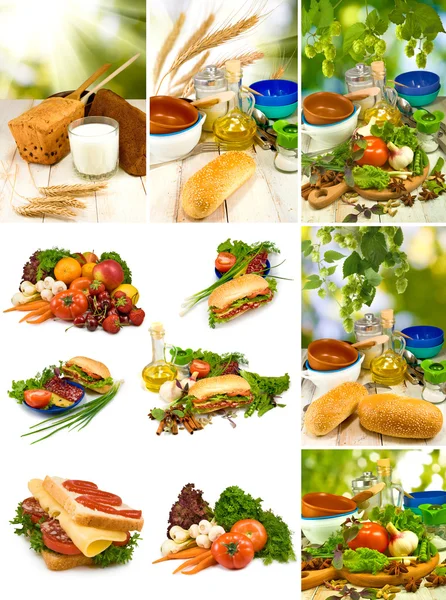 Image  of different vegetables and snacks c — Stock Photo, Image