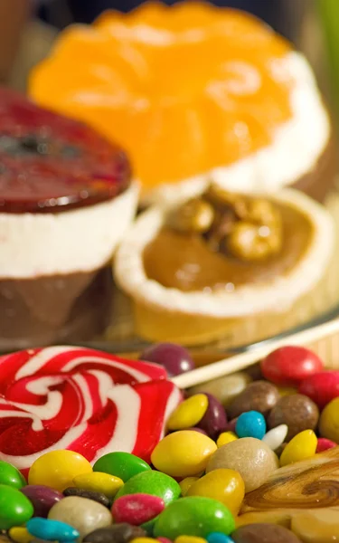 Imagem de vários doces deliciosos close-up — Fotografia de Stock
