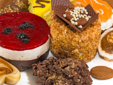 Farklı lezzetli kek closeup görüntüsünü