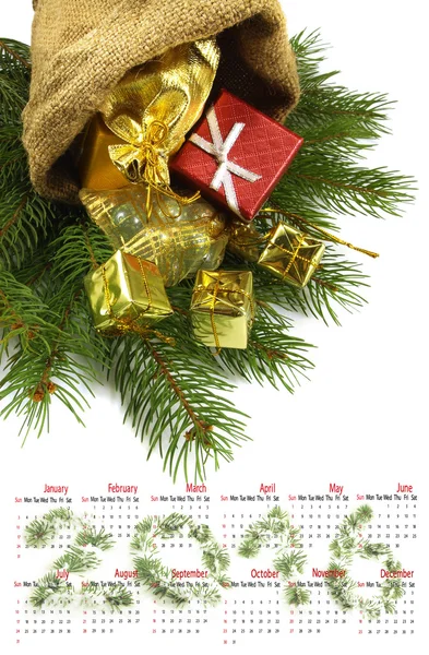 Calendario 2016. Adornos de Navidad de cerca —  Fotos de Stock