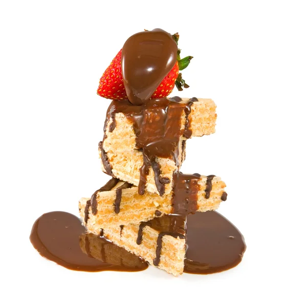 Печенье с шоколадом и клубникой — стоковое фото