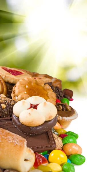 Imagem de muitos deliciosos cookies closeup — Fotografia de Stock