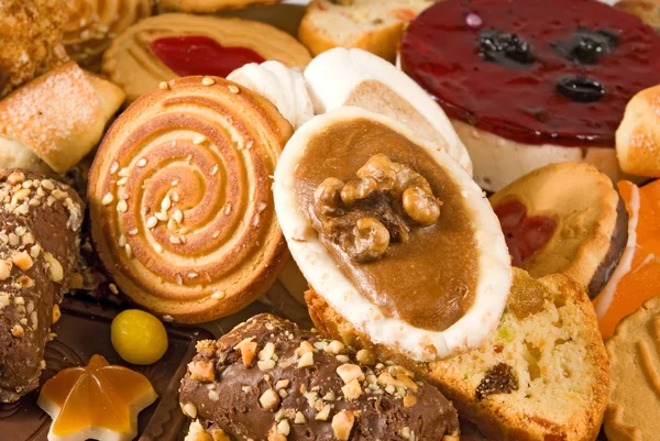 Imagem de muitos deliciosos cookies closeup — Fotografia de Stock