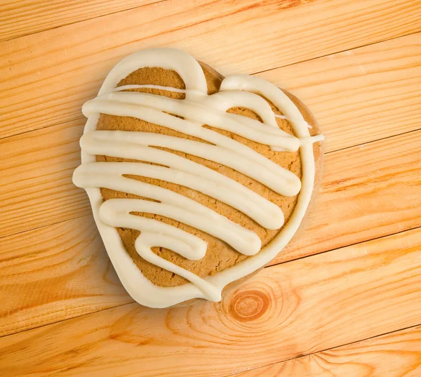 形象的美味姜饼形式的心 — 图库照片