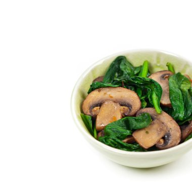 Mantar ve ıspanak İtalyan stili