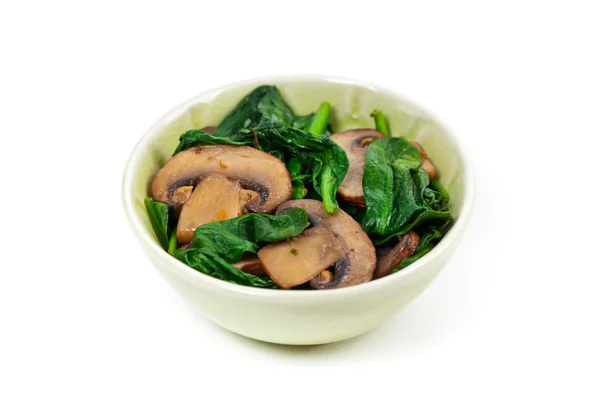 Mushrooms and Spinach Italian Style — Stock Photo, Image