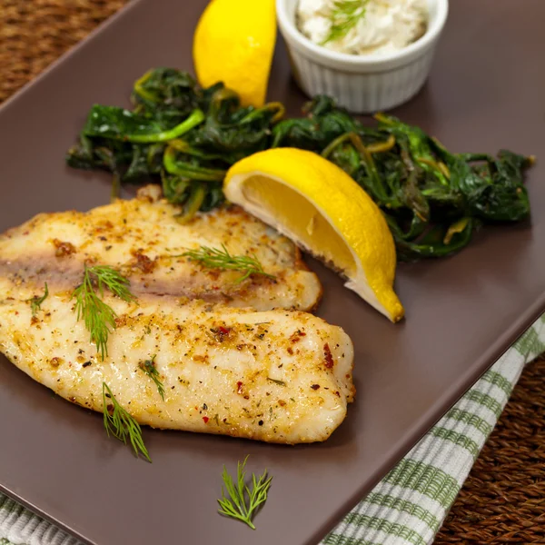 Filé de peixe cozido no forno — Fotografia de Stock