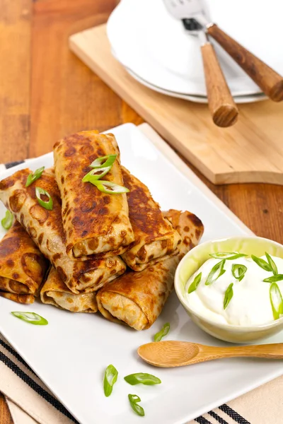 Blintzes or Russian Pancakes — Stock Photo, Image