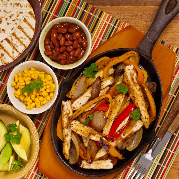 Homemade Chicken Fajitas — Stock Photo, Image