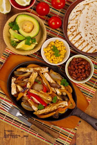 Homemade Chicken Fajitas — Stock Photo, Image