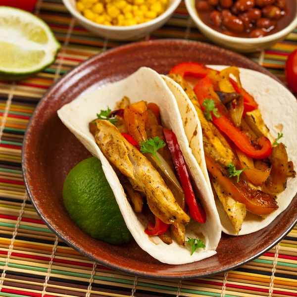 Tacos de frango Fajita — Fotografia de Stock