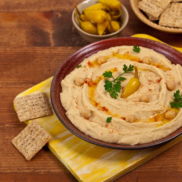Domowy Hummus Dip — Zdjęcie stockowe
