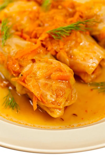 Stuffed Cabbage with red sauce — Stock Photo, Image